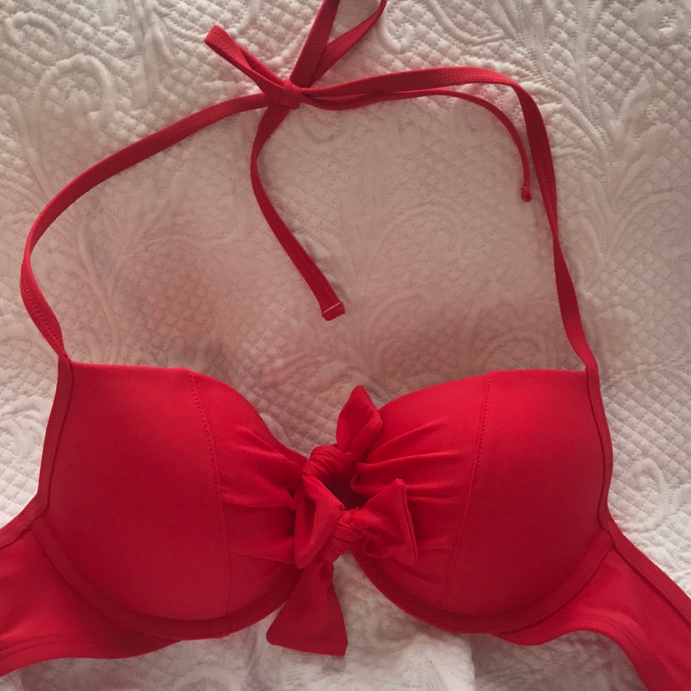 Aerie swim red bikini top 34C
